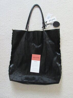 JACK GOMME PARIS Amie Linen Tote Bag - Black